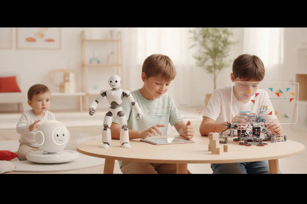 Enfants de différents âges découvrant progressivement la robotique éducative