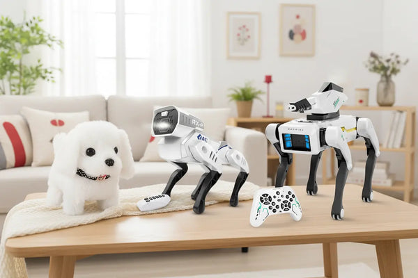 ToutouBot, RoboWouf et MécaPitou réunis pour un comparatif de chiens robots pour enfant