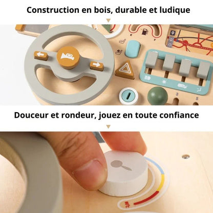 Busy board 1 an transportable en bois pour voyage et salle d'attente