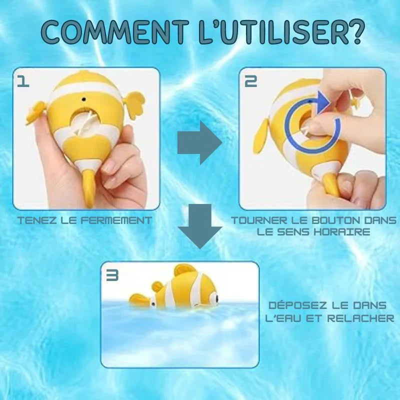 Jouet de bain poisson : le poisson qui nage tout seul dans la baignoire