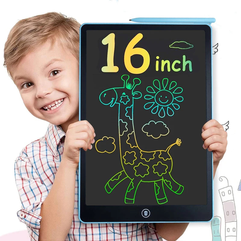 Ardoise magique enfant multicolore : un format vertical de 16 pouces variante bleu