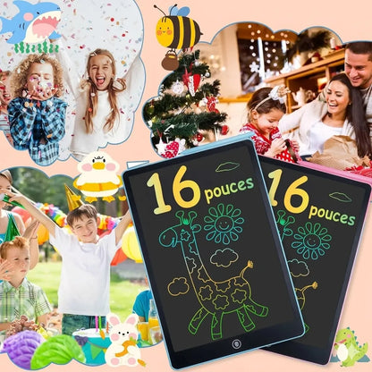 Ardoise magique enfant multicolore : un format vertical de 16 pouces, idées cadeaux