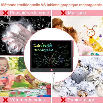 Ardoise magique LCD enfant ecrire sans papier ni encre