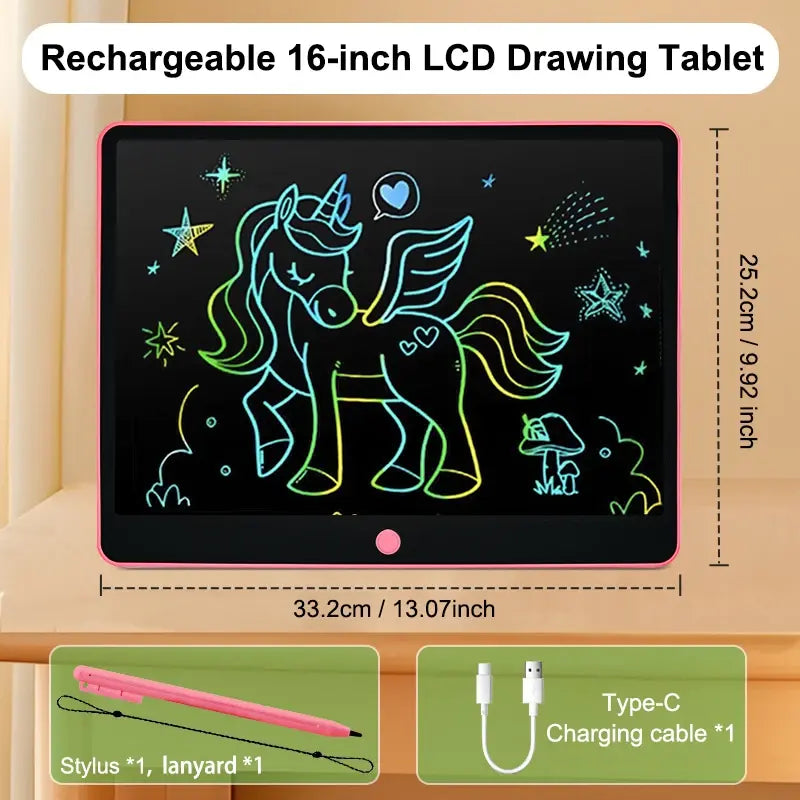 Ardoise magique LCD enfant rose