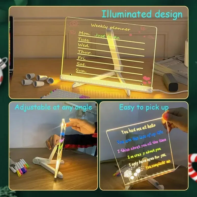 Ardoise magique lumineuse LumiBoard avec feutres fluorescents pour enfant - Petit Curio