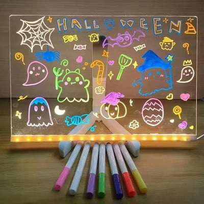 Ardoise magique lumineuse LumiBoard avec feutres fluorescents pour enfant - Petit Curio