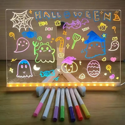 Ardoise magique lumineuse LumiBoard avec feutres fluorescents pour enfant - Petit Curio