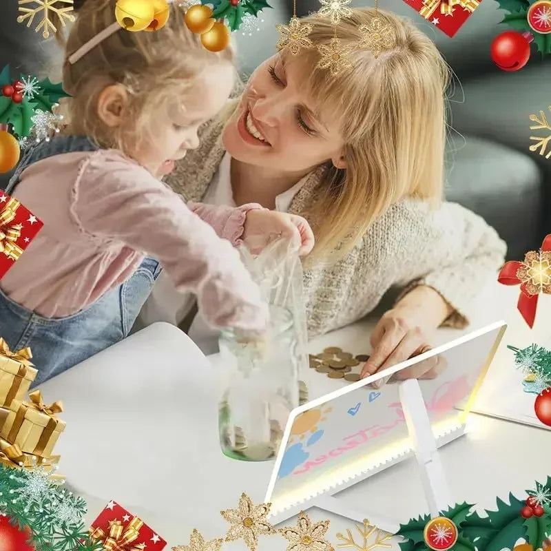 Ardoise magique lumineuse LumiBoard avec feutres fluorescents pour enfant - Petit Curio
