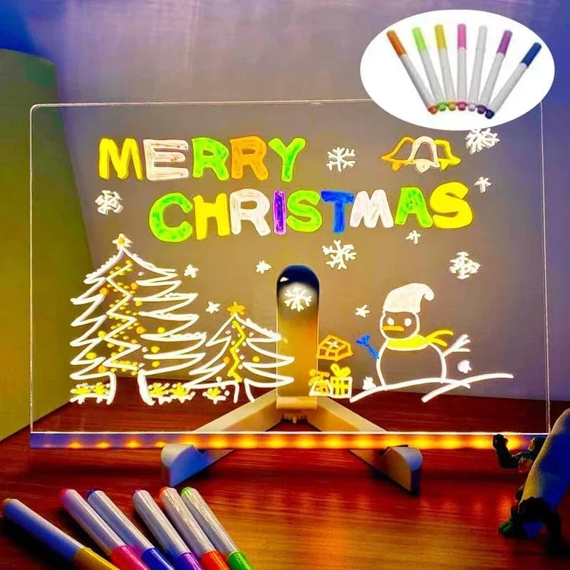 Ardoise magique lumineuse LumiBoard avec feutres fluorescents pour enfant - Petit Curio