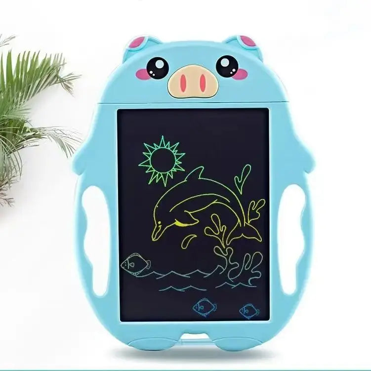Ardoise magique enfant petites mains cochon bleu