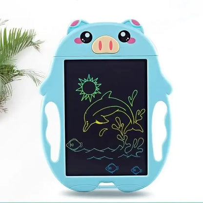 Ardoise magique enfant petites mains cochon bleu