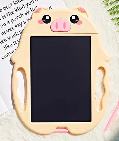Ardoise magique enfant petites mains cochon jaune