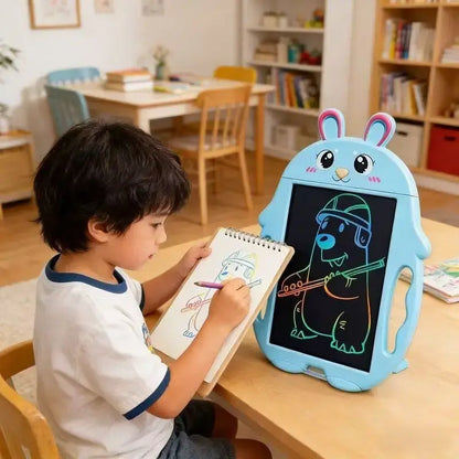 Ardoise magique enfant petites mainslapin bleu