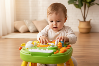 Bébé concentré jouant avec DinoBoard™