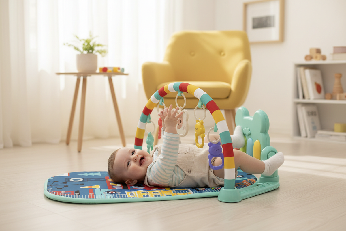 bébé-s'amuse-avec son tapis d'éveil— PianoPlay™