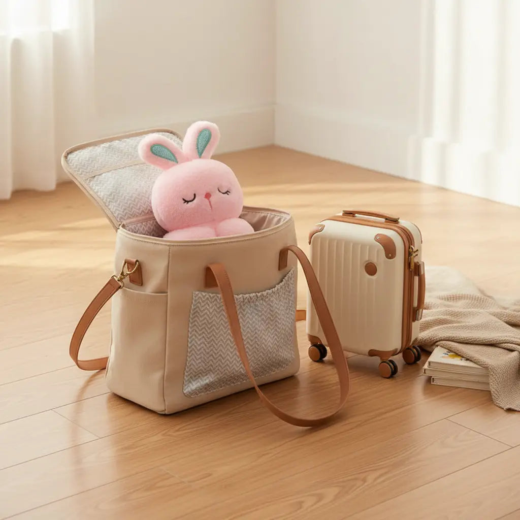 Bébé endormi avec peluche lapin rose veilleuse musicale compagnon de sommeil - Petit Curio