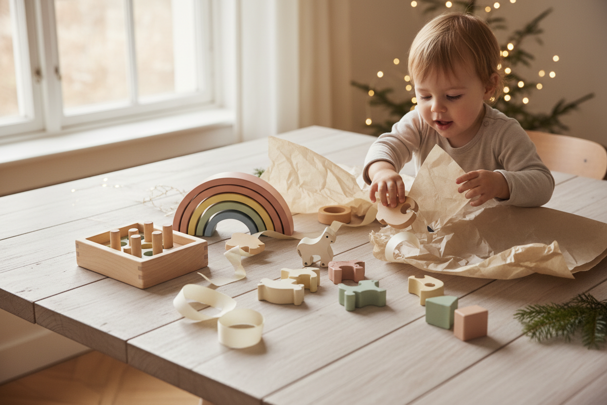 Cadeau jouets Montessori deballage enfant