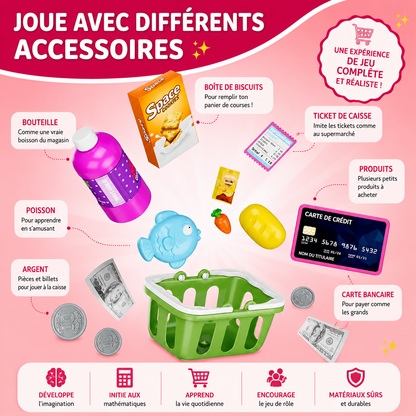 Caisse enregistreuse enfant avec calculatrice, scanner et accessoires ShopPlay - Petit Curio