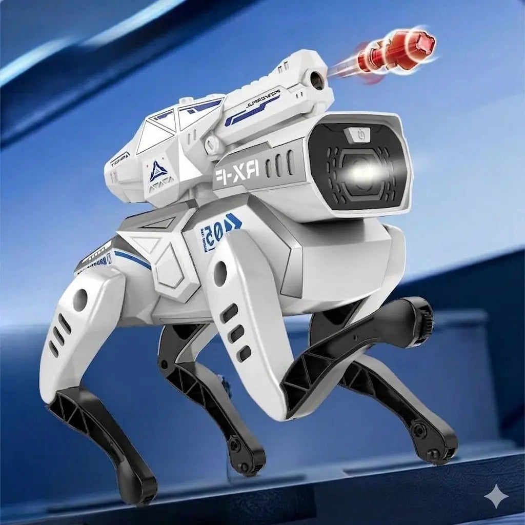 Chien robot enfant avec unité lance projectiles