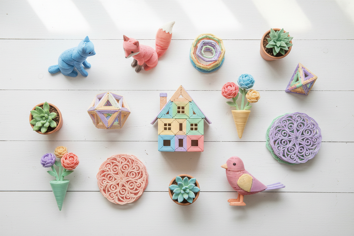 Créations 3D réalisées avec le stylo enfant