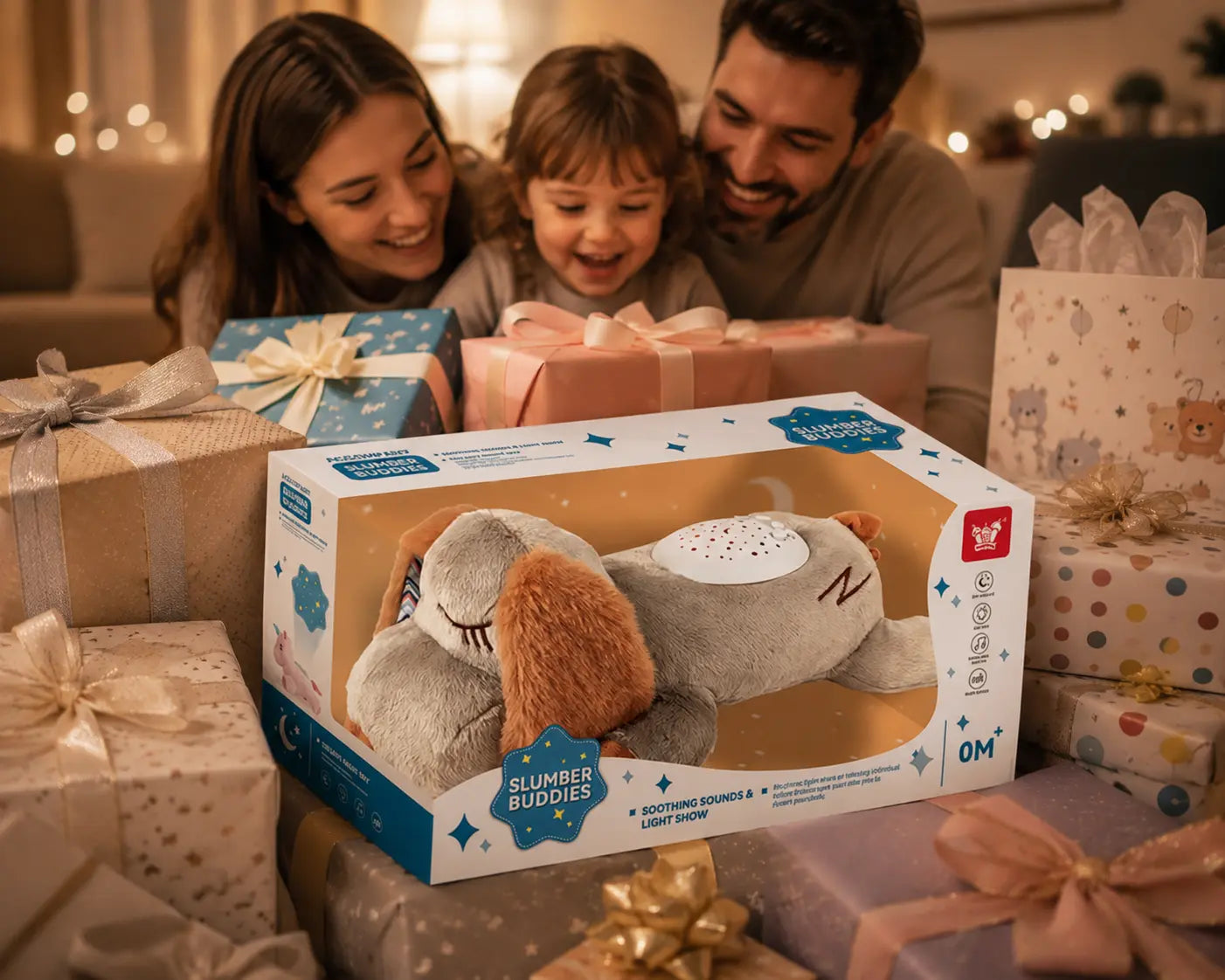 Peluche lumineuse musicale projecteur étoiles – idée cadeau bébé | Petit Curio