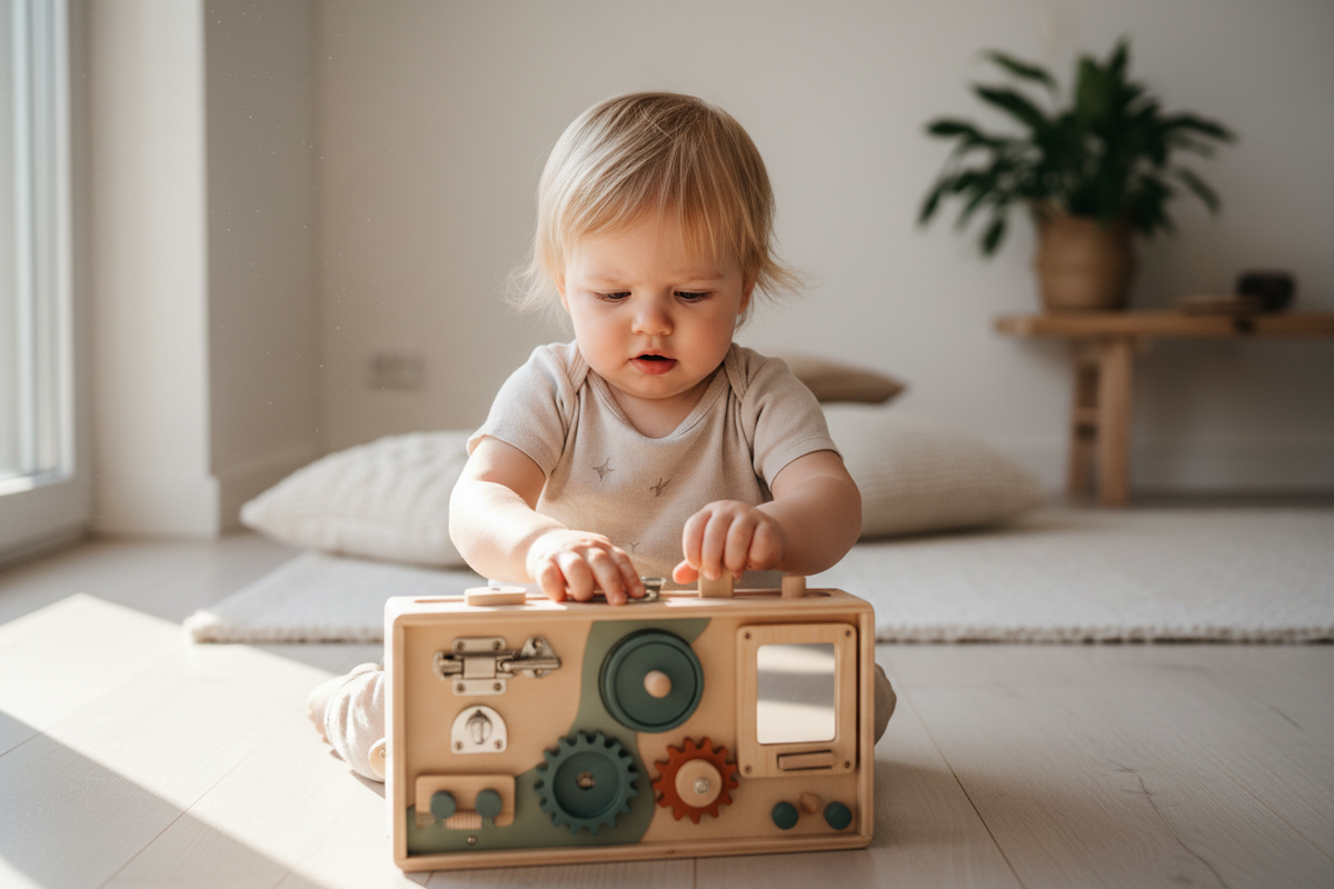 Enfant manipulant un Busy Board — Image 2