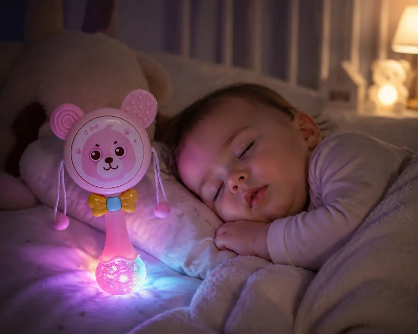 Hochet musical et lumineux pour bébé BabyBell aux couleurs vives - Petit Curio