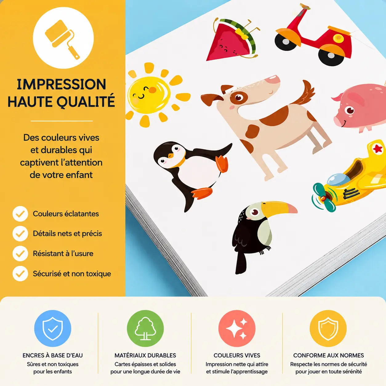 Jeu de cartes mémoire et observation en bois Curio Mémo pour enfant - Petit Curio