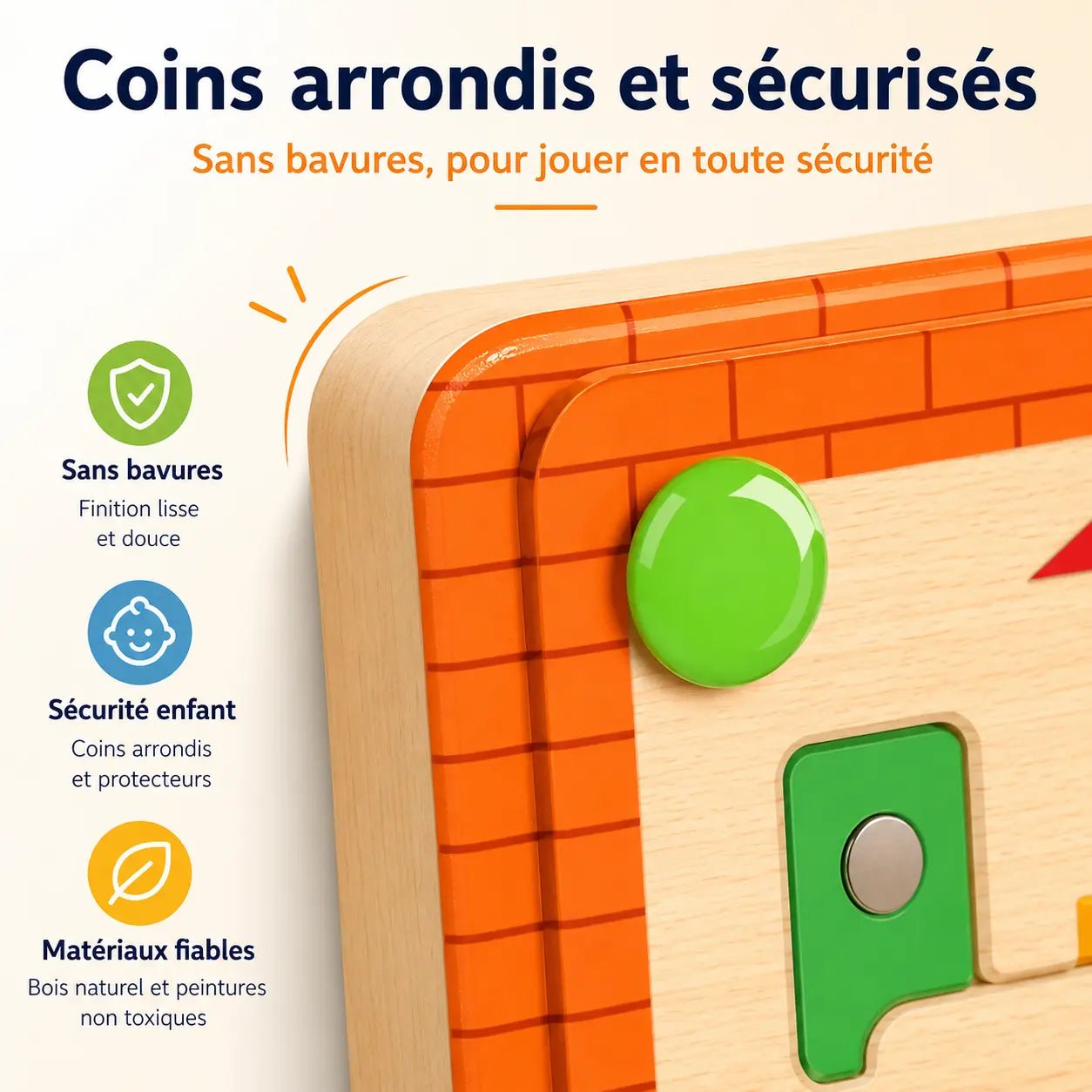 Labyrinthe magnétique Montessori en bois avec chiffres et billes colorées LogicPath - Petit Curio