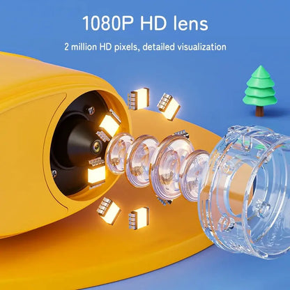 Microscope enfant ExplorScope observant un cristal de sel au grossissement 1000x