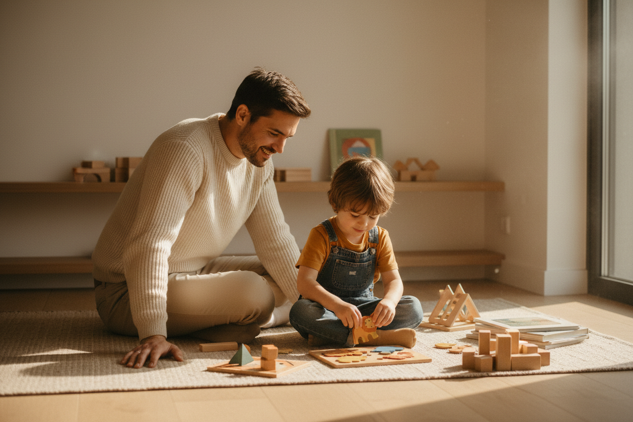 Parent et enfant – puzzle en bois