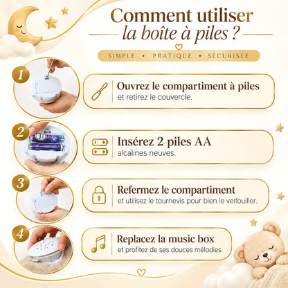 Peluche lumineuse musicale projecteur étoiles – fonctionnement piles | Petit Curio