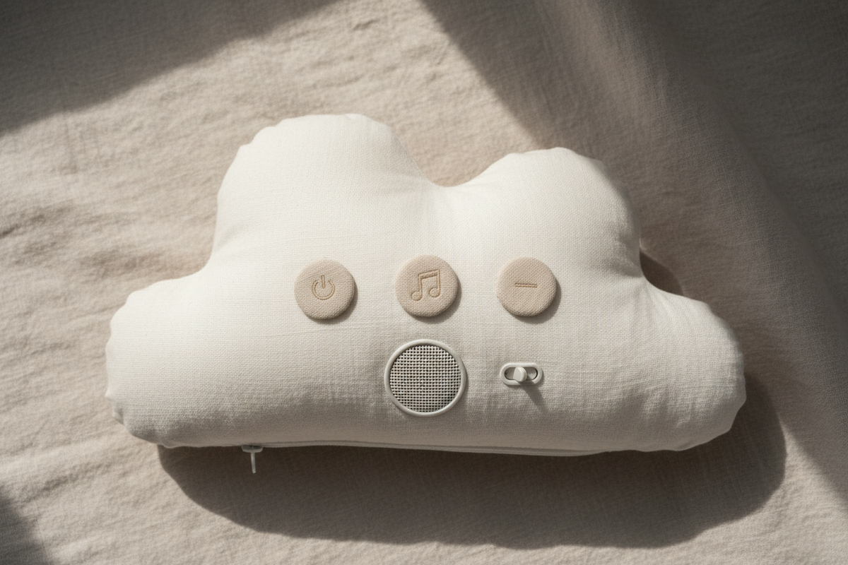 Peluche bruit blanc — détail des fonctions