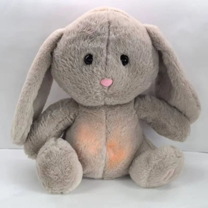 Peluche bruit blanc lapin gris doux avec lumière apaisante - LuniLapin™ Petit Curio