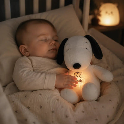Peluche bruit blanc avec respiration apaisante SnoopyDream pour bébé - Petit Curio