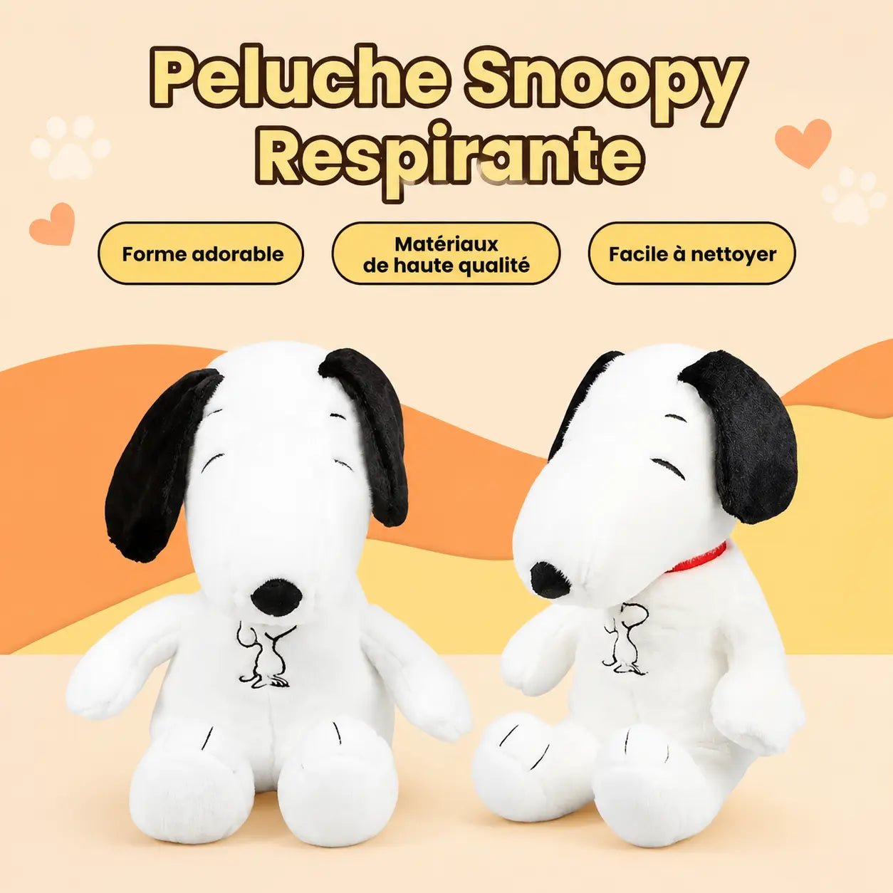 Peluche bruit blanc avec respiration apaisante SnoopyDream pour bébé - Petit Curio
