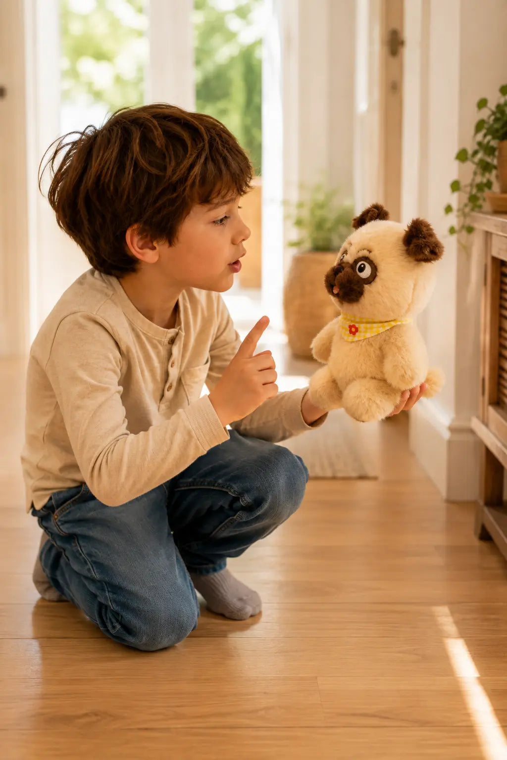 Smart Puppy™ : peluche interactive chien qui parle, s’anime et fait jouer