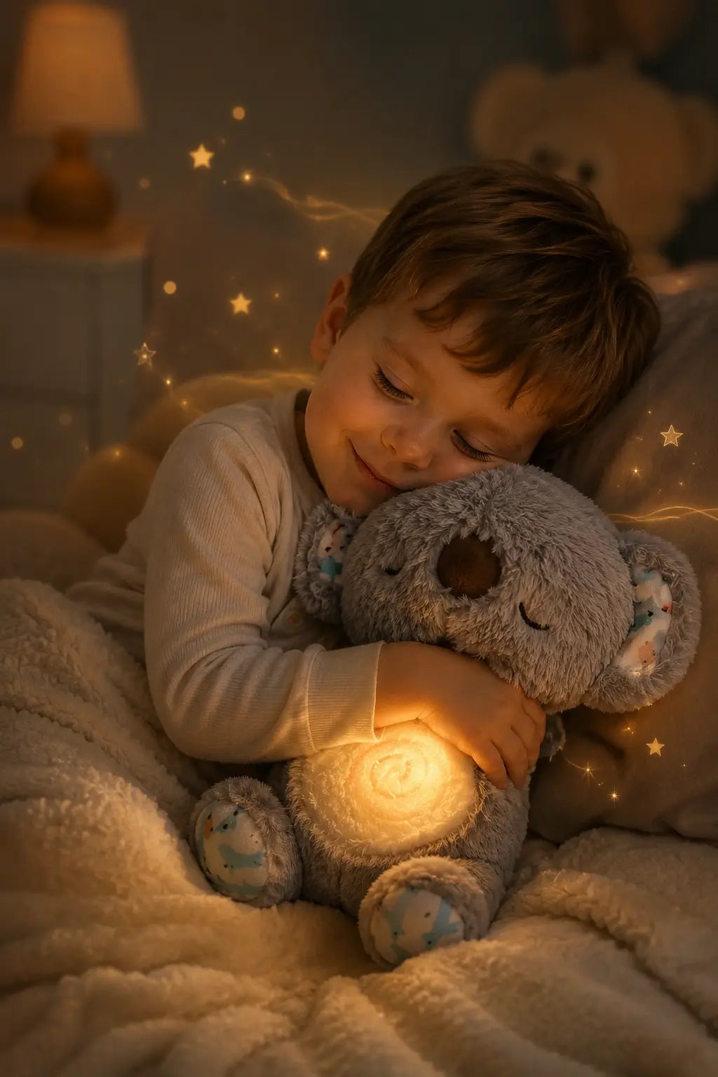 Peluche koala respiration rythmique avec musique et lumières LuniKoala - Petit Curio