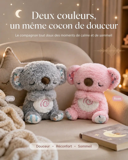 Peluche koala respiration rythmique avec musique et lumières LuniKoala - Petit Curio