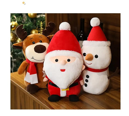 Peluche de Noël Père Noël, bonhomme de neige et renne en polyester - Petit Curio