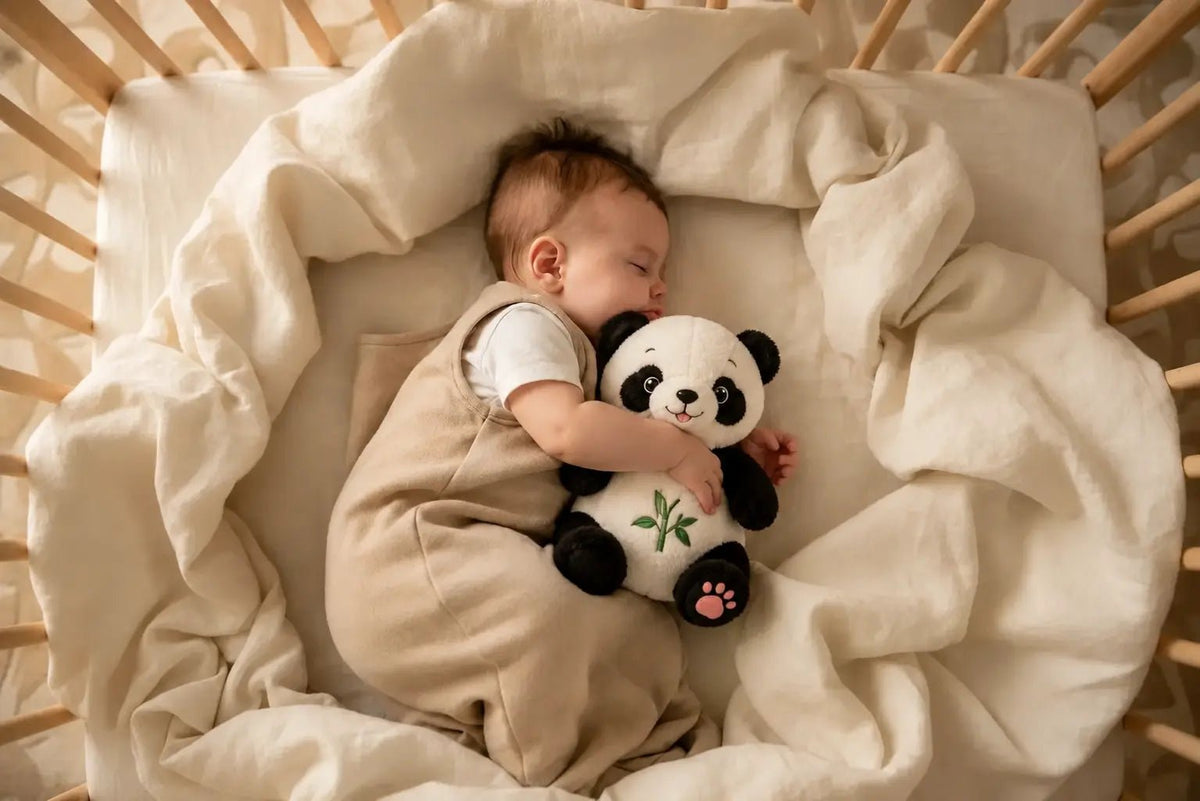 Peluche bruit blanc panda portable crèche et voyage bébé 11 à 30 cm - Petit Curio