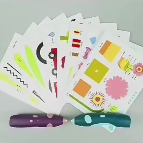 Stylo 3D enfant Créa-Mini™ — basse température ≤ 40°C, sans fil, 1 bouton, dès 3 ans