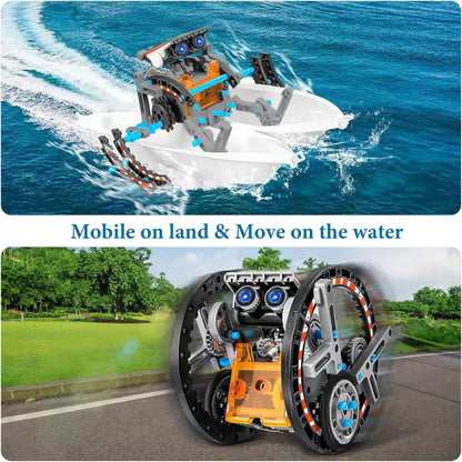 Montage RoboSolar13™ à roues sur un chemin et autre montage illustré à la surface de l’eau