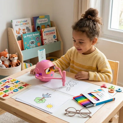 Robot créatif enfant : colorier, imaginer et recommencer, créativité infinie