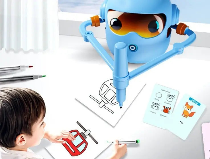Robot créatif enfant : colorier, imaginer et recommencer, enfant apprentissage