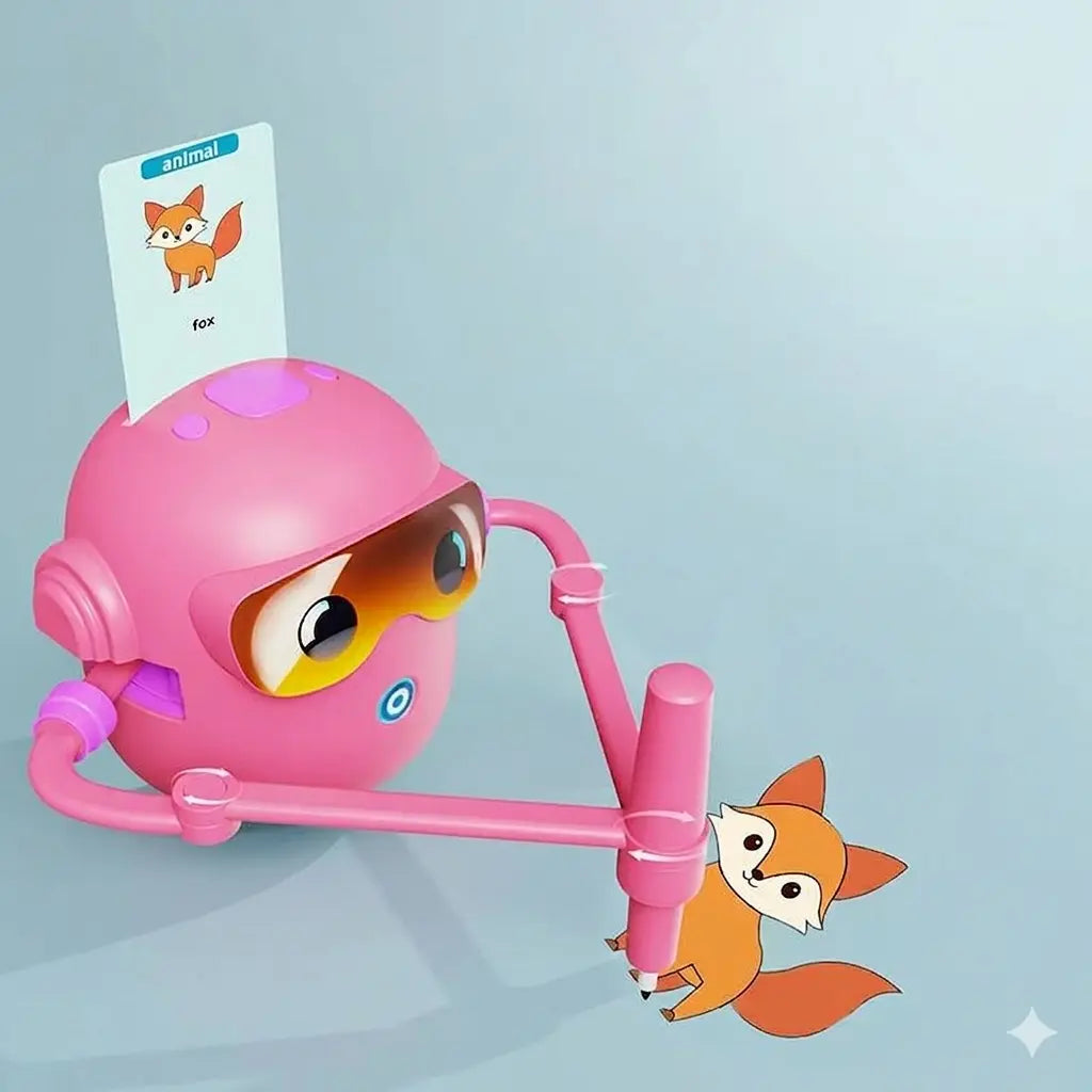 Robot créatif enfant : colorier, imaginer et recommencer, rose