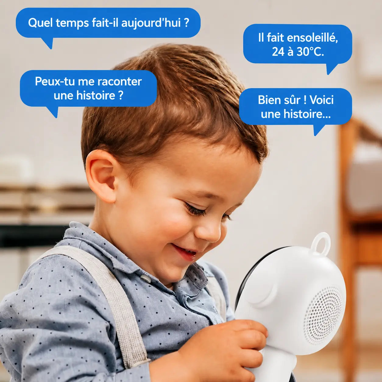 Robot enfant intelligent interactif PetitTuya avec IA et reconnaissance vocale - Petit Curio