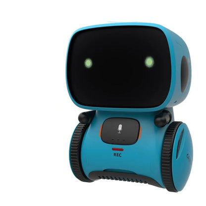 robot enfant éducatif pensé pour associer dialogue, curiosité et jeu libre, bleu