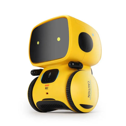 robot enfant éducatif pensé pour associer dialogue, curiosité et jeu libre, jaune