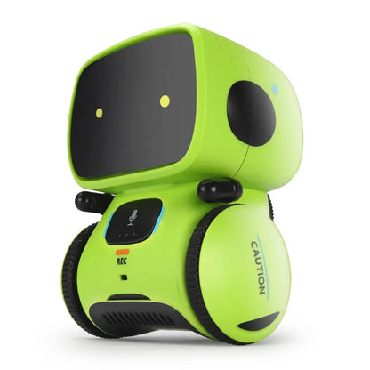 robot enfant éducatif pensé pour associer dialogue, curiosité et jeu libre, vert